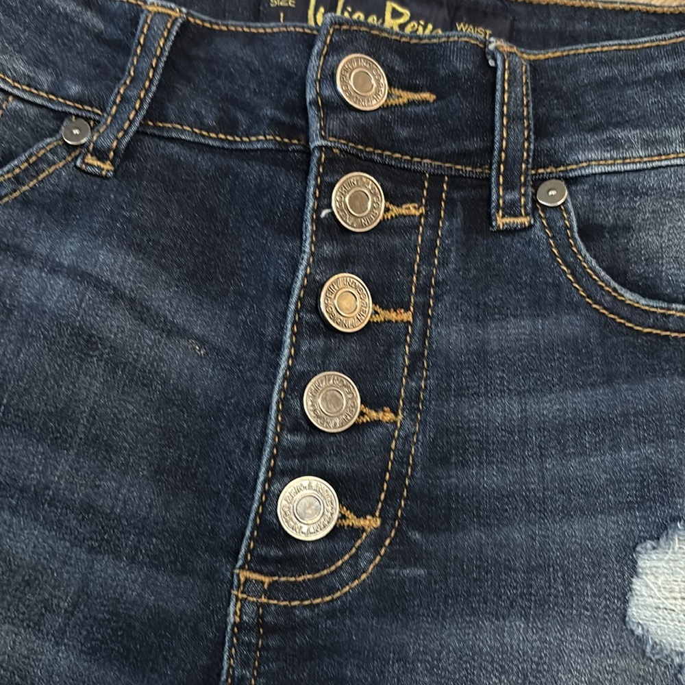 Super high waisted, indigo rain five button denim short ripped size 1 or 24 - Picture 4 of 8